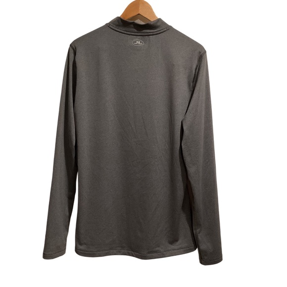 Under Armour Men’s Fitted ColdGear Mock T-shirt Gray Long Sleeve - Picture 2 of 9